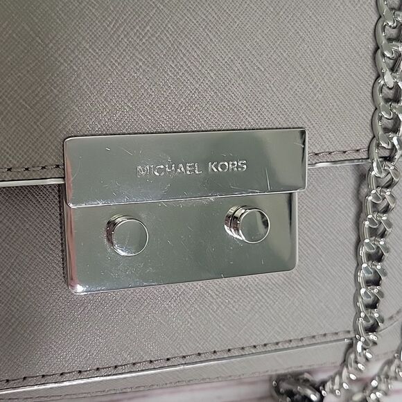 MICHAEL KORS Sloan Gray Saffiano Leather Crossbody Bag - Picture 3 of 9